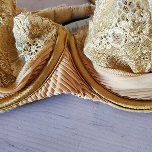 Aubade Golden Underwire Lace Chiffon Demi Bra Size 32B